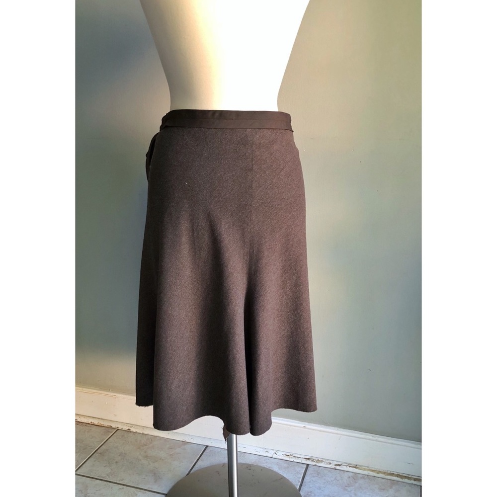 Anthropologie Elevenses Brown Wrap Skirt Size 4 - Picture 2 of 4